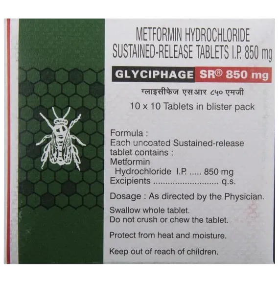 glyciphage sr 850mg tablet 10's
